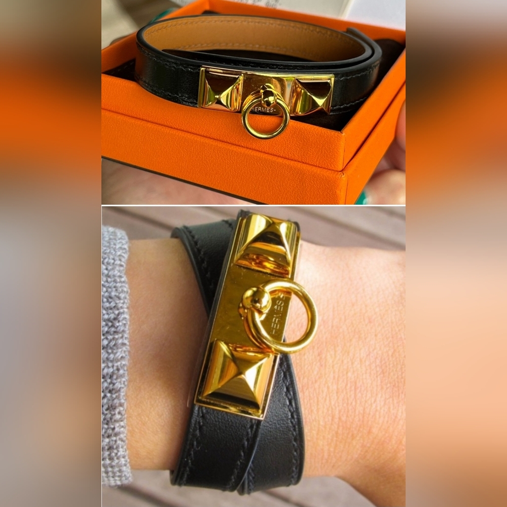 Hermes Rivale Double Tour leather bracelet
